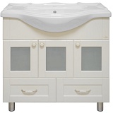 Misty Тумба с раковиной Латте 85 бежевый эмаль