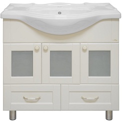 Misty Тумба с раковиной Латте 85 бежевый эмаль – фотография-1