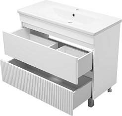 Misty Тумба с раковиной Мира 100 белая матовая – фотография-3