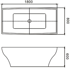 Ceruttispa Акриловая ванна Musone 180x80 CT8334 – фотография-4