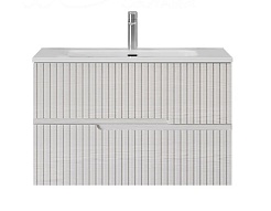 Cezares Тумба с раковиной Duet-N 80 подвесная CZR-8095-80 ясень белый софт – фотография-1