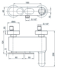 Cezares Смеситель BUTTERFLY-VM-04 для ванны и душа – фотография-2