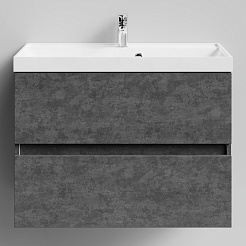 Водолей Тумба под раковину Бест 80 подвесная серый камень – фотография-1