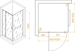 RGW Душевой уголок Passage PA-078-1B (PA-008B + Z-060-2B) 90x90 профиль черный стекло прозрачное – фотография-3