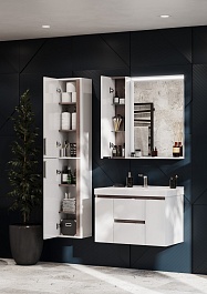 Акватон Мебель для ванной Рене 80 белая/грецкий орех – фотография-4