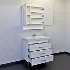 Comforty Тумба с раковиной Никосия 80Н белая – фотография-9