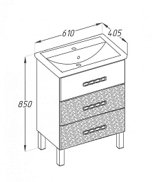  Мебель для ванной Боско 60 белый/винтаж (тёмный) – фотография-4