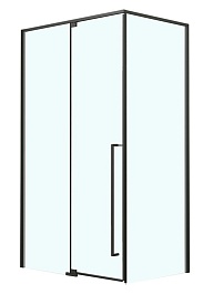 Azario Душевой уголок Male 100/100 стекло прозрачное профиль матовый черный – фотография-1