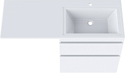 Vivon Тумба с раковиной под стиральную машину Donna 130R напольная белый глянец эмаль – фотография-6