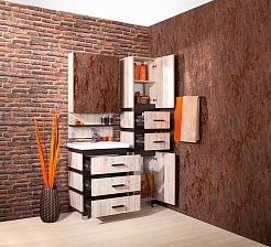 Бриклаер Мебель для ванной Техас 60 дуб кантри/венге – фотография-4