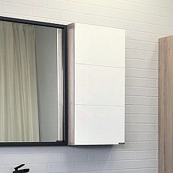 Comforty Шкаф подвесной Таллин 40 белый матовый/дуб натуральный – фотография-4