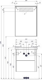 Акватон Зеркальный шкаф Стоун 60 сосна арлингтон – фотография-4