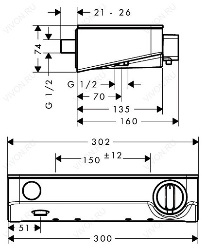 Hansgrohe Смеситель "Ecostat Select 13171400" – картинка-3