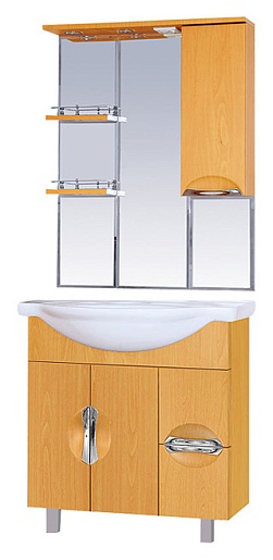 Misty Зеркальный шкаф Глория 75 R бук – фотография-2