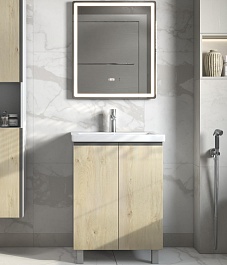 Vigo Мебель для ванной Yuma 600-2-0 белый/дуб давос – фотография-1
