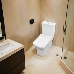 Azario Унитаз-моноблок Vero AZ-8608 безободковый с бачком с сиденьем микролифт белый – фотография-2