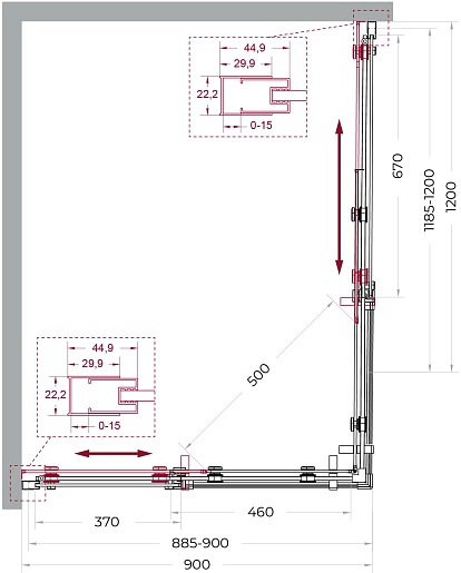 BelBagno Душевой уголок Marino MARINO-2-AH-2-120/90-C-CR 120x90 профиль хром стекло прозрачное – картинка-11