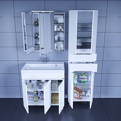 СанТа Тумба с раковиной напольная Лондон 80, дверки – фотография-4