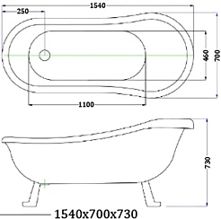 Ceruttispa Акриловая ванна Vico 154x70 CT7204 – фотография-5
