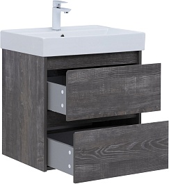 Aquanet Мебель для ванной Nova Lite 60 подвесная дуб серый – фотография-7