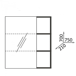 Какса-а Зеркало-шкаф Винтер 75 – фотография-2
