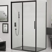 RGW Душевой уголок Leipzig LE-41B (LE-12B + Z-050-2B) 120x100 профиль черный стекло прозрачное