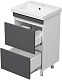 Misty Тумба под раковину Майна 50 2 ящика графит/белая – фотография-9