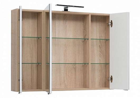 Aquanet Зеркальный шкаф Остин 105 дуб сонома – картинка-3