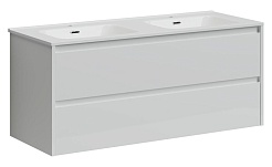 Sancos Тумба с раковиной Libra 120-2 белый глянец раковина Element 121 CN7004 – фотография-1