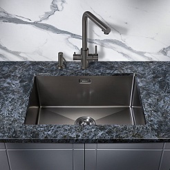 Milacio Мойка кухонная Denia 58 Steel вороненая сталь – фотография-6