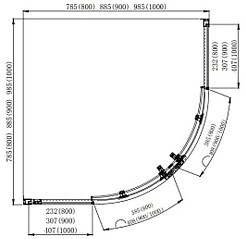Aquatek Душевой уголок Ария 90x90 AQ ARI RO 09020BL профиль черный стекло прозрачное – фотография-7