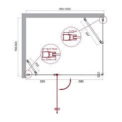 BelBagno Душевой уголок Etna 100/80 ETNA-AH-12-100/80-C-Cr стекло прозрачное – фотография-8