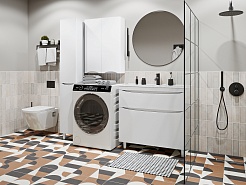 Vivon Шкаф-пенал Ostin 30L с бельевой корзиной белый матовый – фотография-5