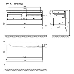 Sancos Тумба с раковиной Marmi 1.0 120 дуб галифакс натуральный раковина  Grace 121 CN7016MB – фотография-7