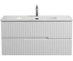 Cezares Тумба с раковиной Duet-N 100 подвесная Bianco Opaco с раковиной CZR-8095-100 – фотография-1