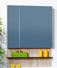 Бриклаер Зеркальный шкаф Карибы 75 венге/дуб кантри – фотография-1