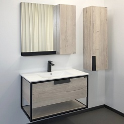 Comforty Мебель для ванной Бонн 90 подвесная дуб дымчатый/графит – фотография-2