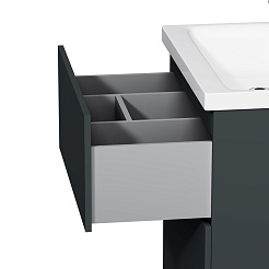 Am.Pm Мебель для ванной Gem 60 графит матовый, напольная, с 2 ящиками – фотография-4