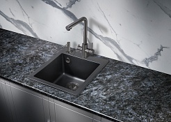 Milacio Мойка кухонная Murcia 42 Cuarzo черная матовая – фотография-3