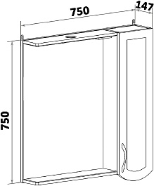 Runo Зеркальный шкаф Неаполь 75 R белый – фотография-5