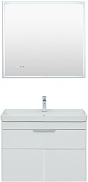 Aquanet Мебель для ванной Ирис New 80 подвесная белая глянцевая