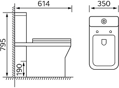 Azario Унитаз-компакт Wandy AZ-56D безободковый с бачком с сиденьем микролифт белый – фотография-17
