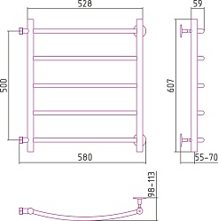 Стилье Полотенцесушитель Версия-Б2 500х500 – фотография-2