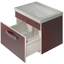 Какса-а Тумба с раковиной Хилтон 60 бордо – фотография-4