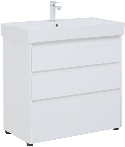 Aquanet Мебель для ванной Nova Lite 85 белая глянцевая – фотография-2