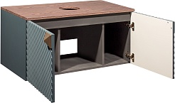 Runo Мебель для ванной Андорра 85 Sole подвесная зеленый графит/дуб коньячный – фотография-4