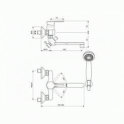 Vidima Смеситель для ванны и душа Logik BA281AA – фотография-2