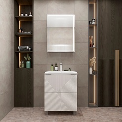 Mixline Зеркальный шкаф Вектор 60 белый – фотография-6