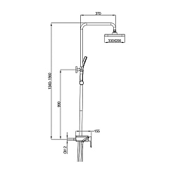 Gappo Душевая стойка G96 G2496-19 оружейная сталь – фотография-4