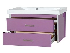 Misty Тумба с раковиной Джулия QVATRO 105 подвесная сиреневая – фотография-7